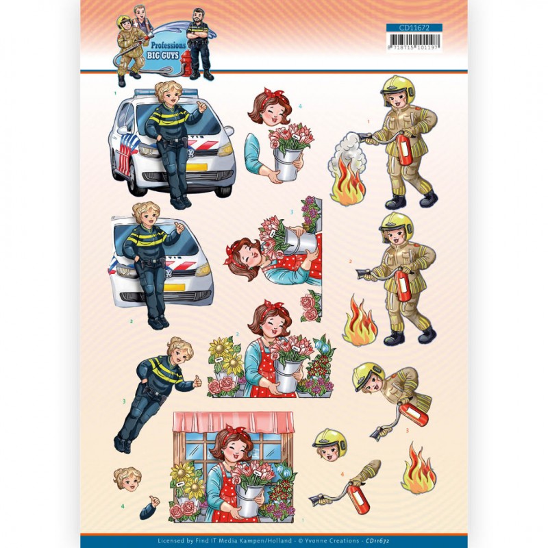 Female Professions - Big Guys Professions 3D Cutting Sheet