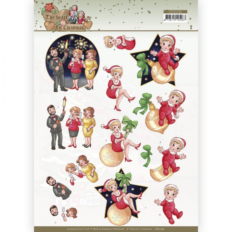 3D Cutting Sheet - Yvonne Creations - The Heart of Christmas - Fireworks
