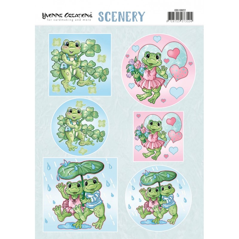 Happy Frogs - Push Out Scenery by Yvonne Creations
