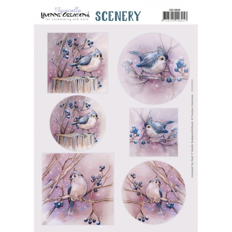 Birds - Aquarella Push Out Scenery by Yvonne Creations