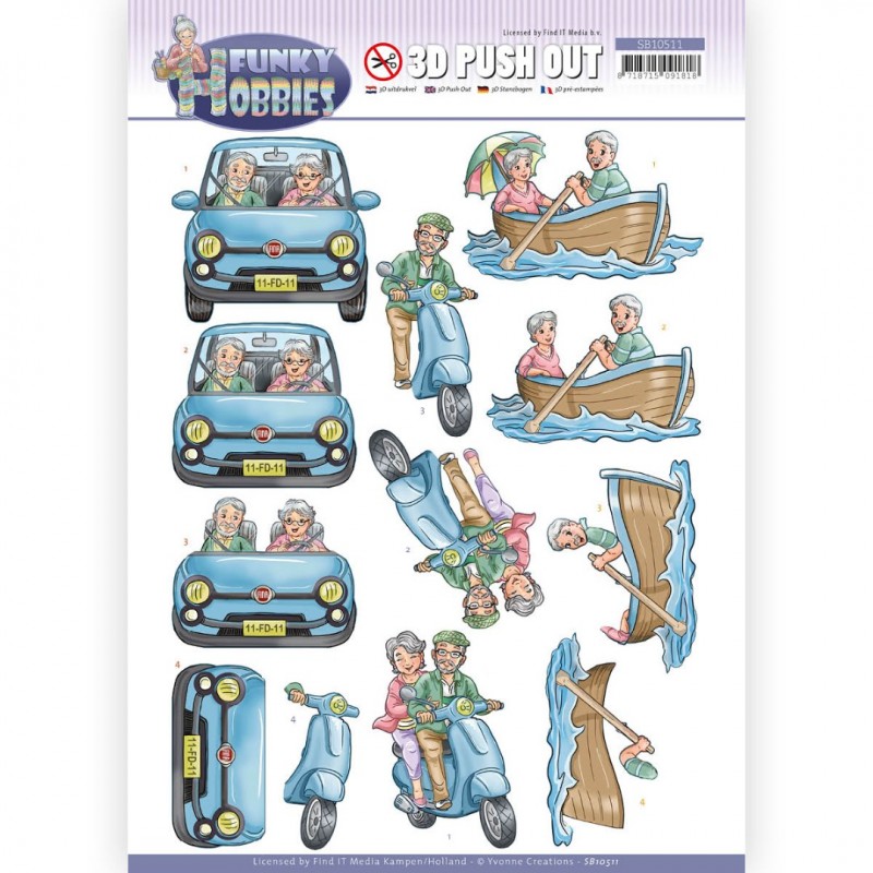 A day out - Funky Hobbies 3D Push Out Sheet by Yvonne Creations