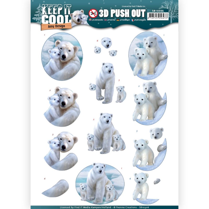 Polar Bears - Keep it Cool 3D-Push-Out Amy Design