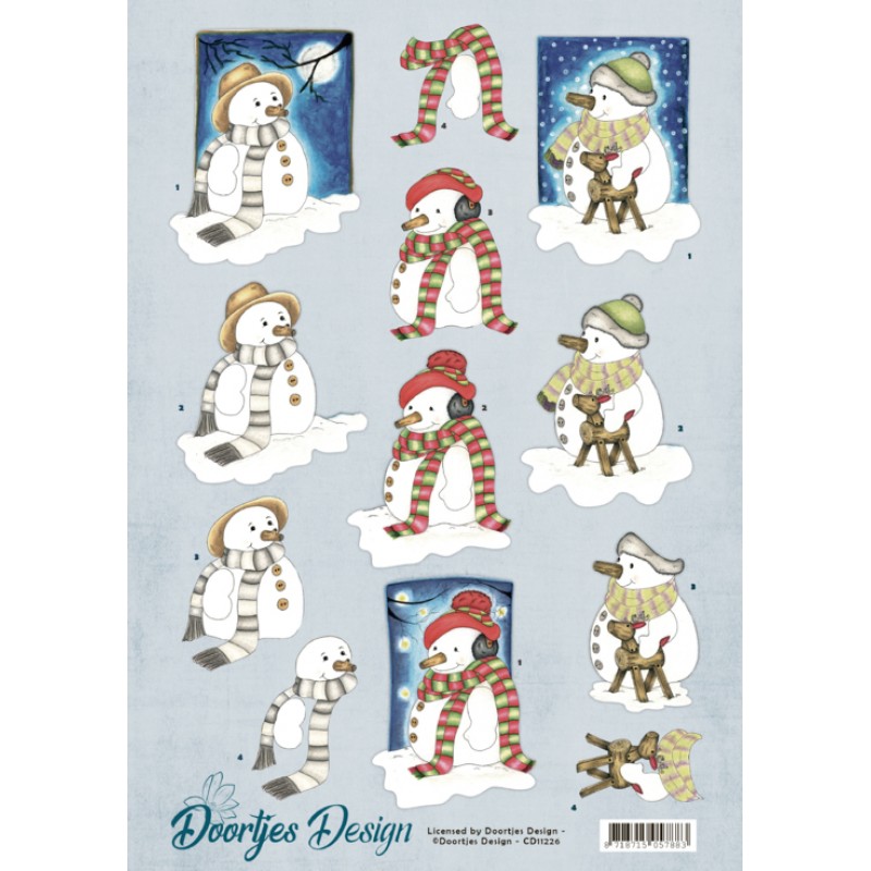 Snowmen 3D-Knipvel Doortjes Design