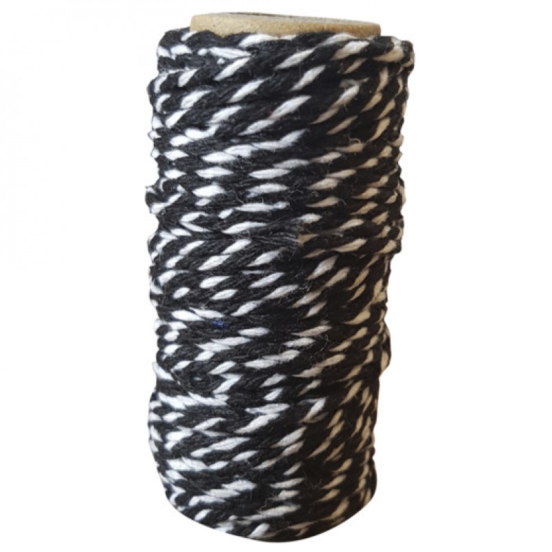 Card Deco Essentials Bakers Twine black/white 