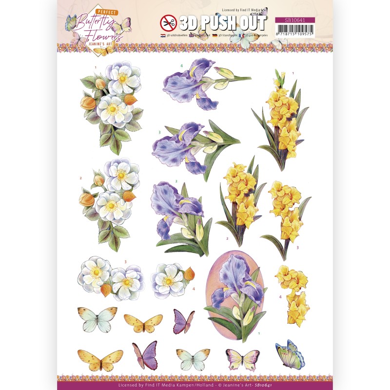 3D Push Out - Jeanine's Art - Perfect Butterfly Flowers - Gladiolus