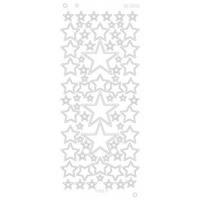 Stars various sizes Platinum - Goud