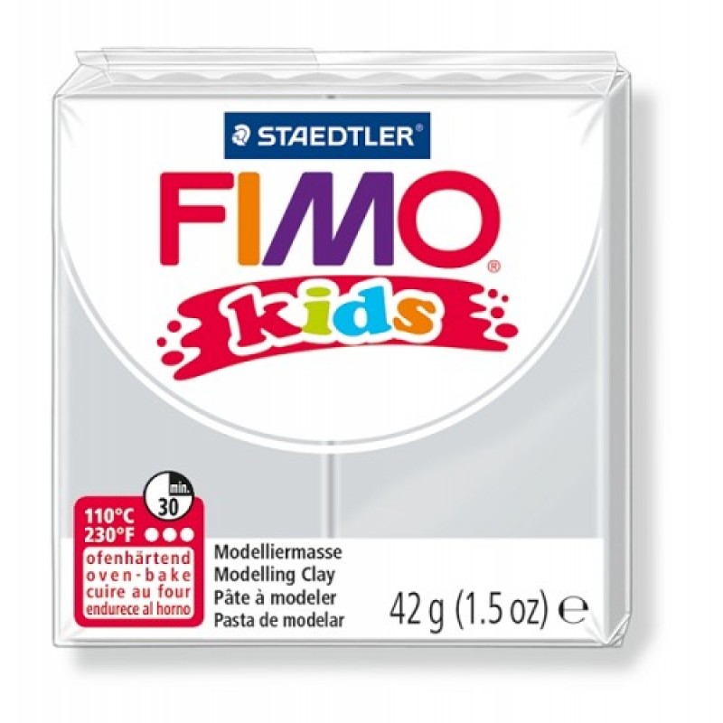 Fimo kids boetseerklei 42 g licht grijs