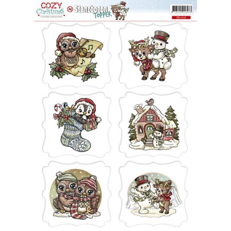 Nr. 4 Topper Cozy Christmas 3D-Uitdrukvel Push-Out Yvonne Creations