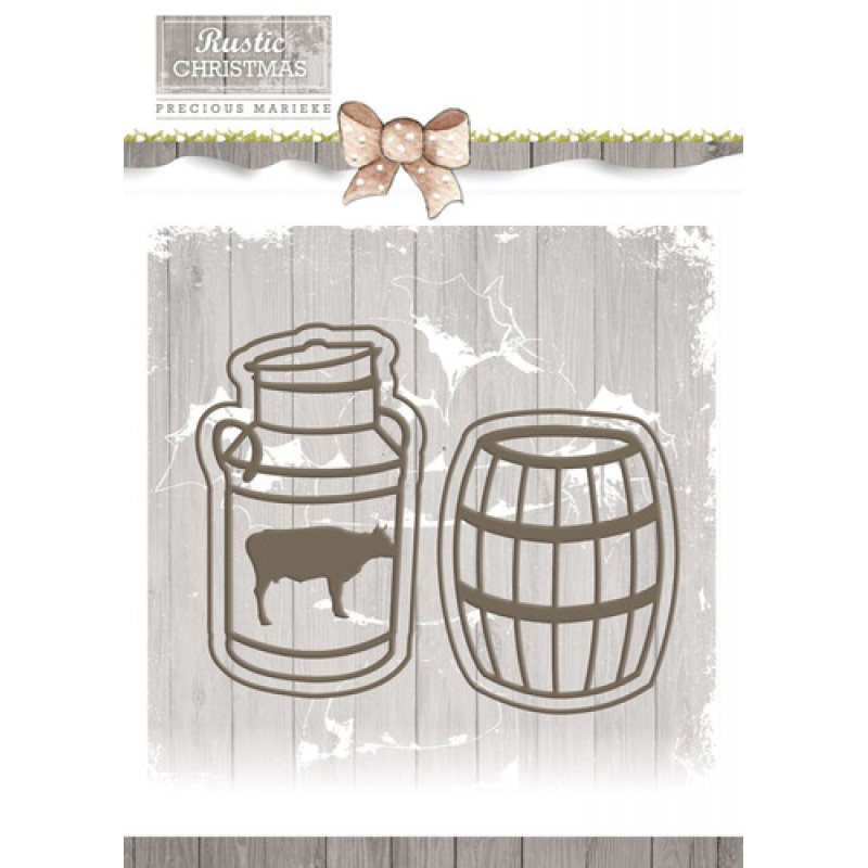 Die - Precious Marieke - Rustic Christmas - Milk Churn and Barrel