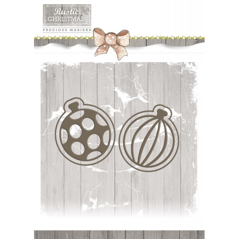 Die - Precious Marieke - Rustic Christmas - Bauble Set