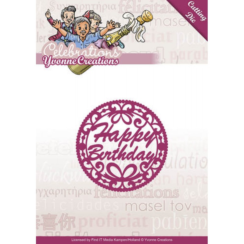 Happy Birthday - Celebrations - Cut and Emboss Die - Yvonne Creations