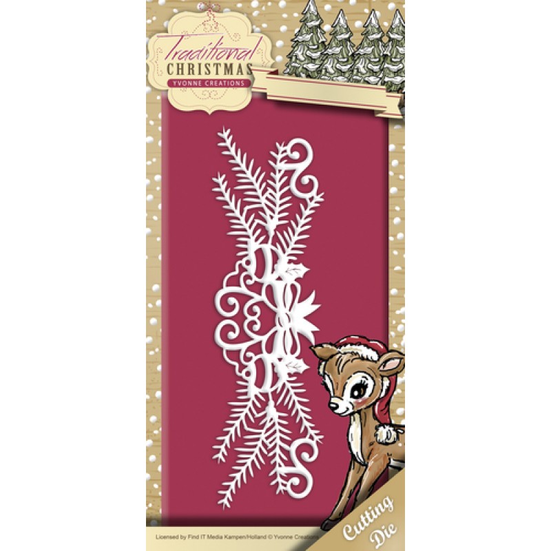 Holiday Garland - Traditional Christmas - Cut and Emboss Die - Yvonne Creations