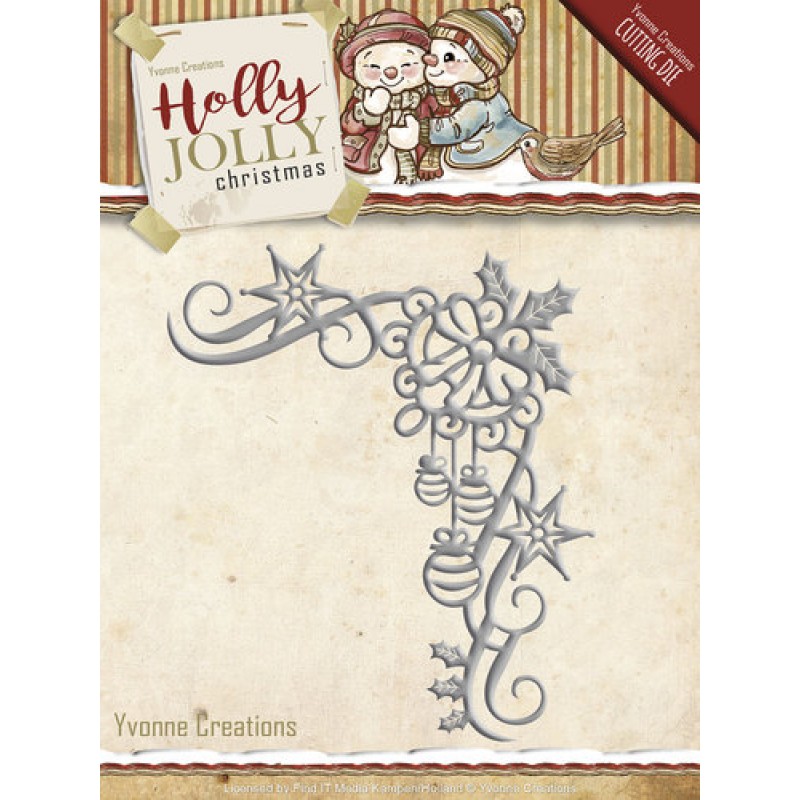 Christmas Decoration - Holly Jolly - Cut and Emboss Die - Yvonne Creations