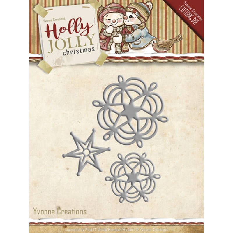 Snowflake and Star - Holly Jolly - Snijmal - Yvonne Creations