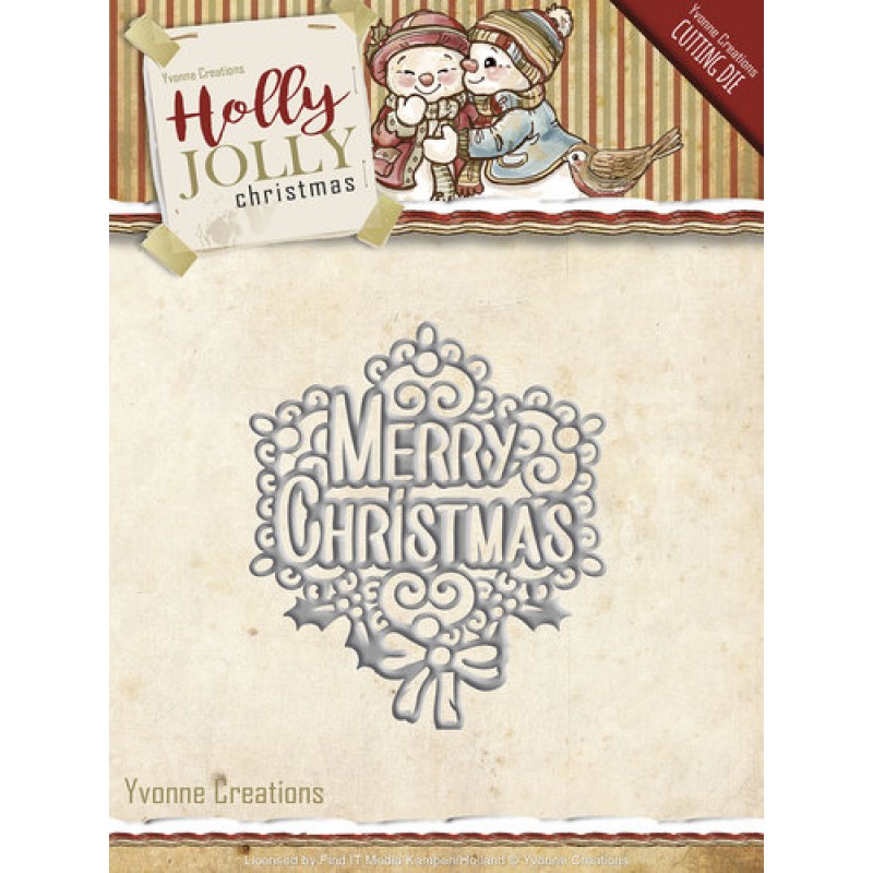 Merry Christmas - Holly Jolly - Snijmal - Yvonne Creations