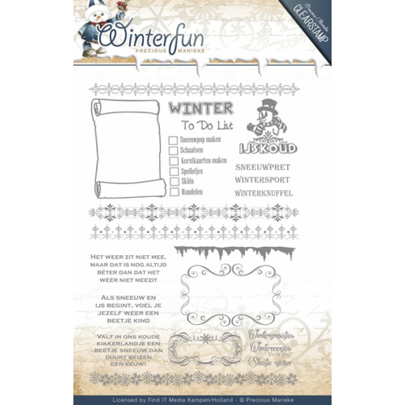 Winterfun - Text Clear Stamp - Precious Marieke