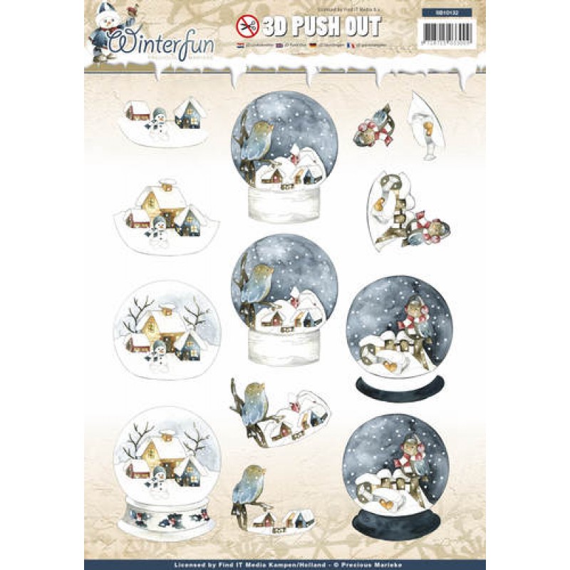 Globe Landscape Winterfun 3D-Uitdrukvel Push-Out Precious Marieke