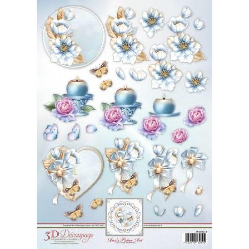 Frosted Florals 3D Decoupage Sheet Ann's Paper Art