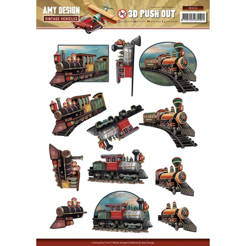 Nr. 4 Vintage Vehicles 3D-Push-Out Amy Design