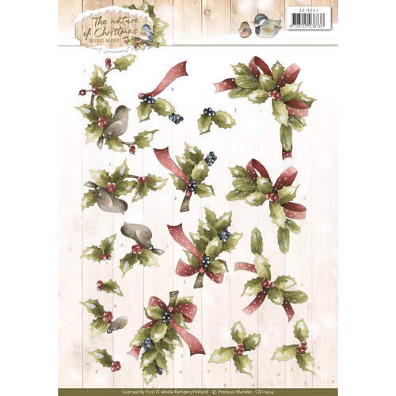 Christmas Holly The Nature of Christmas 3D-Knipvel Precious Marieke