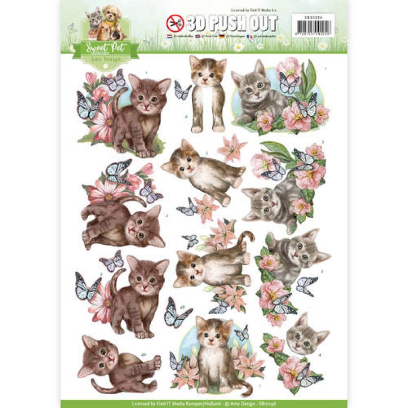 Cats Sweet Pets 3D-Uitdrukvel Push-Out Amy Design