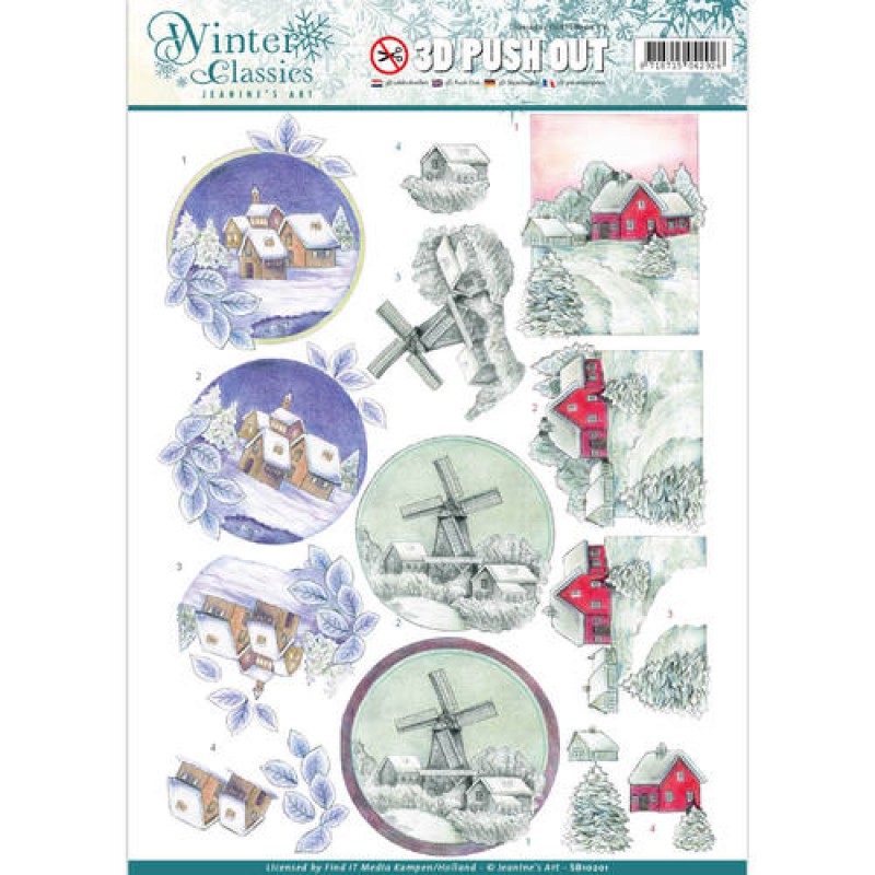 Christmas landscapes Winter Classics 3D-Uitdrukvel Push-Out Jeanine`s Art