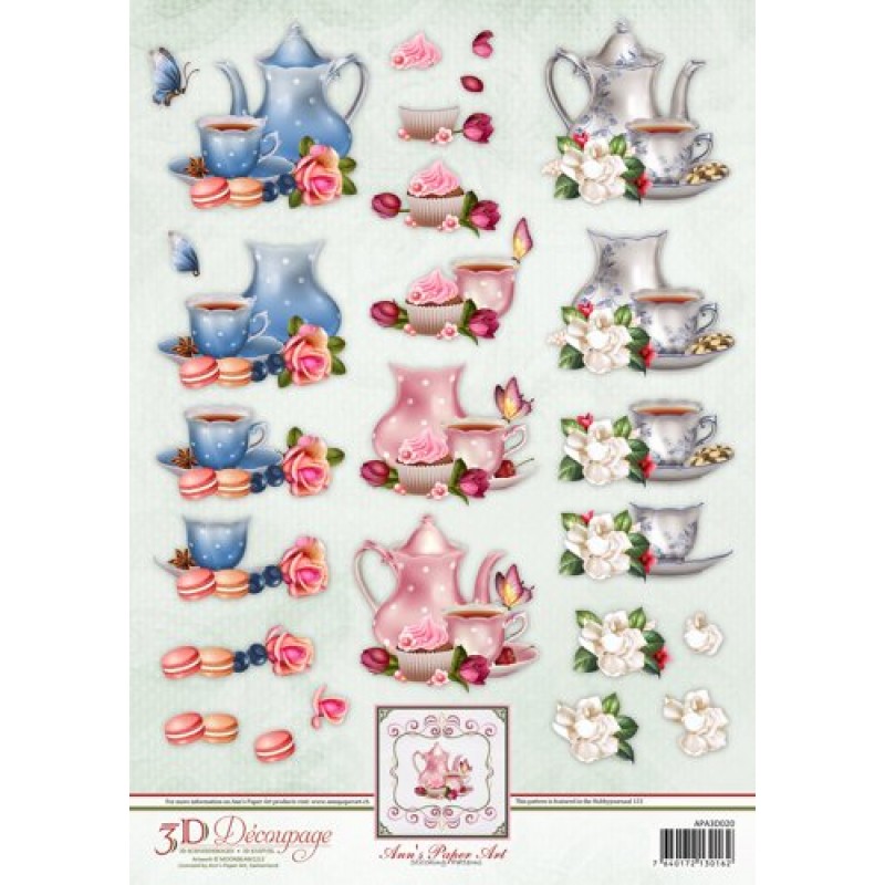 Tea Time 3D Decoupage Sheet Ann's Paper Art