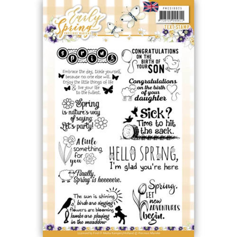 Textstamp - Precious Marieke - Early Spring - Tekst Engels