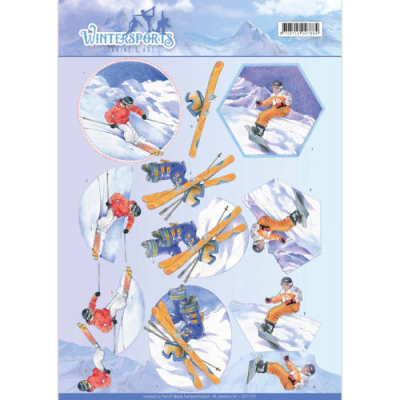 Snowfun Wintersports 3D-Knipvel Jeanine's Art