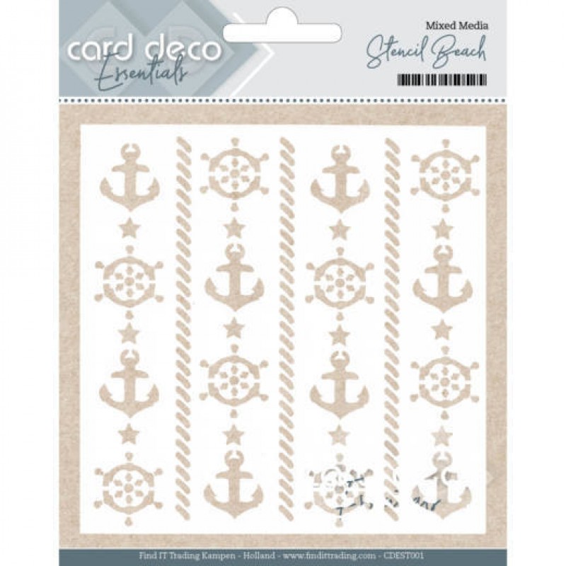 Beach Mixed Media Stencil by Card Deco Essentials