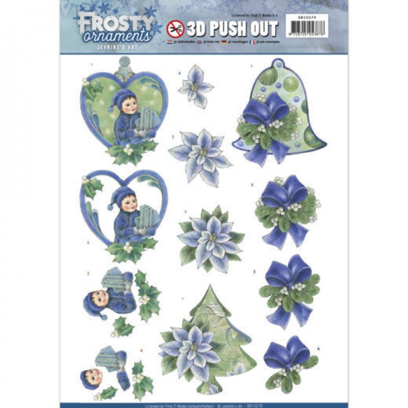 Green Ornaments Frosty Ornaments 3D-Uitdrukvel Push-Out Jeanine's Art