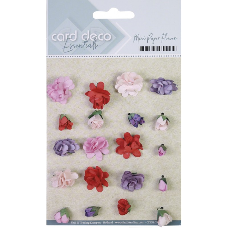 Pink Mini Paper Flowers by Card Deco