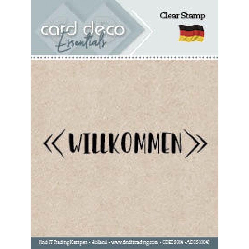 Willkommen - Card Deco Essentials - Text Clear Stamp