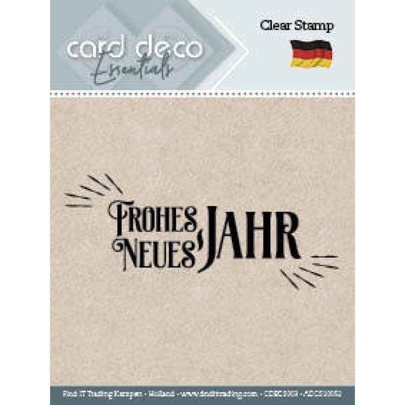 Frohes Neues Jahr - Card Deco Essentials - Text Clear Stamp 