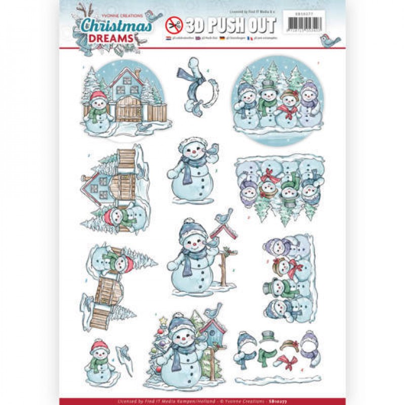 Snowman - Christmas Dreams 3D-PushOut Yvonne Creations