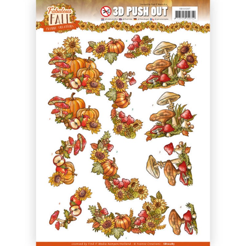 Fall Bouquets Fabulous Fall 3D-Uitdrukvel Push-Out Yvonne Creations