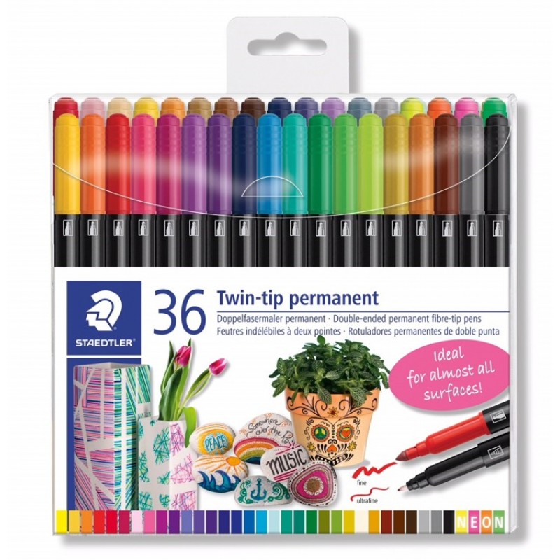 permanente stift dubbele punt - set 36 st