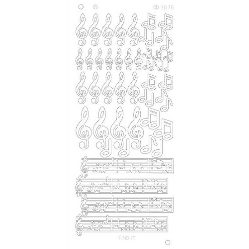 Music Notes Platinum - Zilver