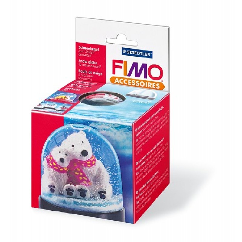 Fimo sneeuwbol, 90 mm x 75 mm, rond