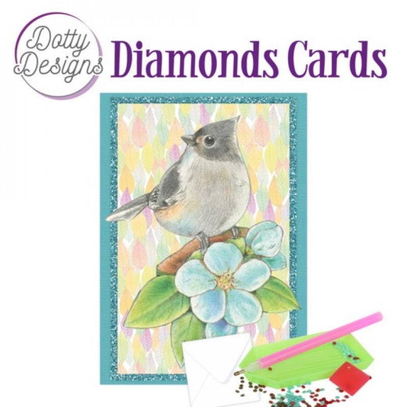 Dotty Designs Diamond Cards - Bird on branch