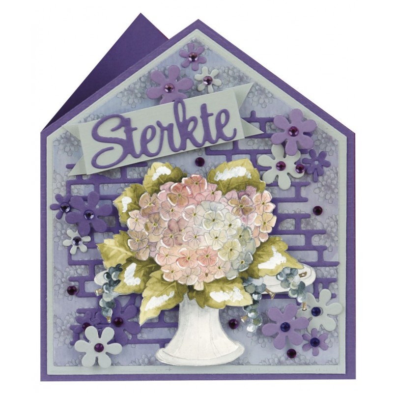 3D Push Out - Precious Marieke - Purple Passion - Pale Hydrangea
