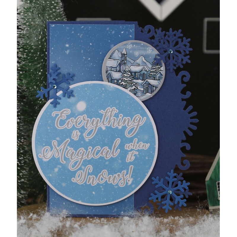 Card Deco Snowflake Collection - Shape Card Navy