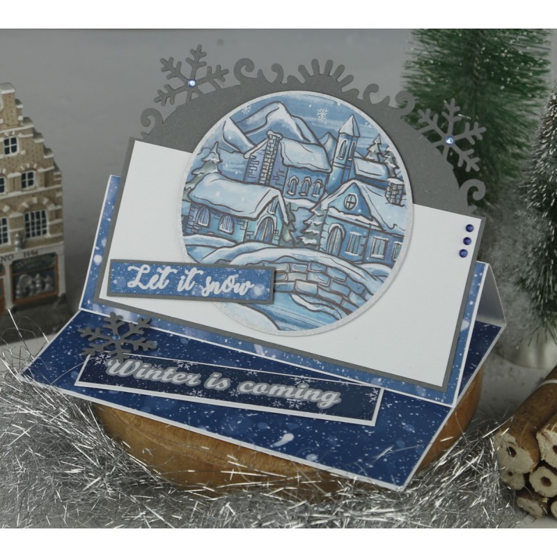 Card Deco Snowflake Collection - Shape Card Grey