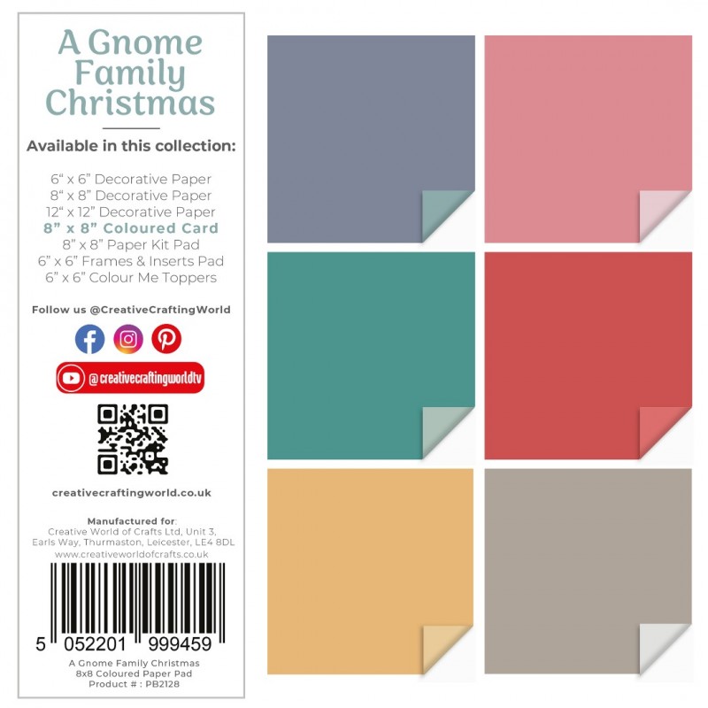 The Paper Boutique A Gnome Family Christmas 8x8 Colour Card Pad