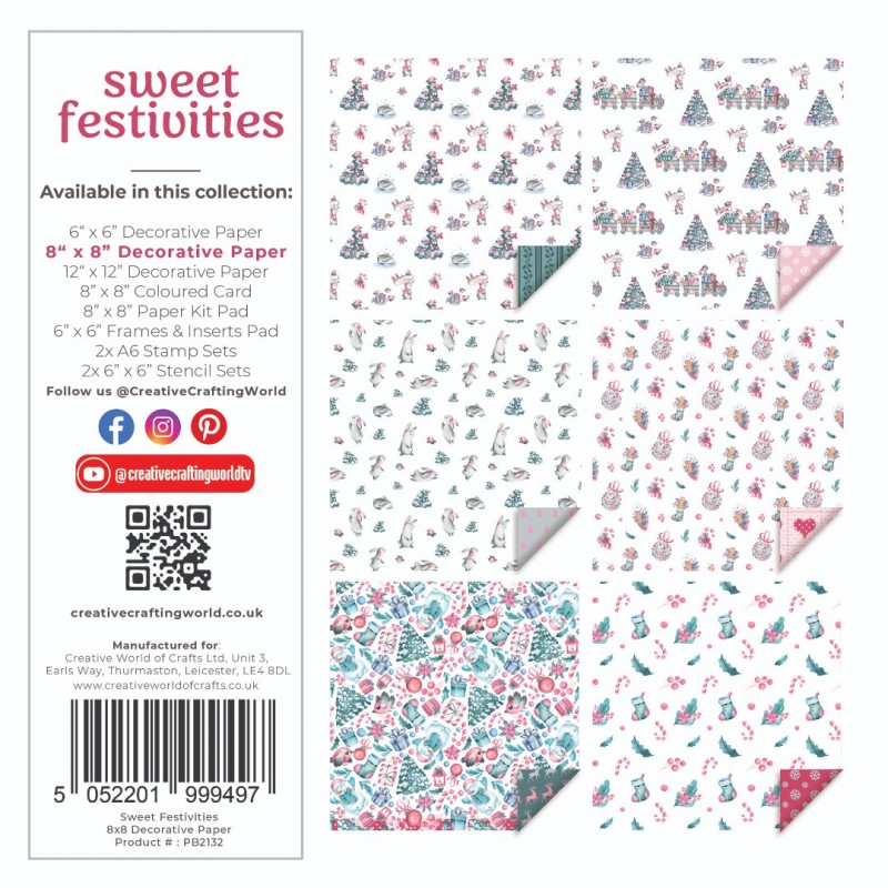 The Paper Boutique Sweetest Festivities 8x8 Decorative Paper Pad