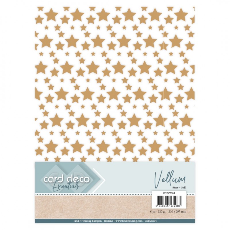 Card Deco Essentials - Vellum - Stars Gold