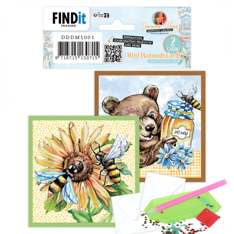 Dotty Designs Mini Diamond Cards set - Bee Honey