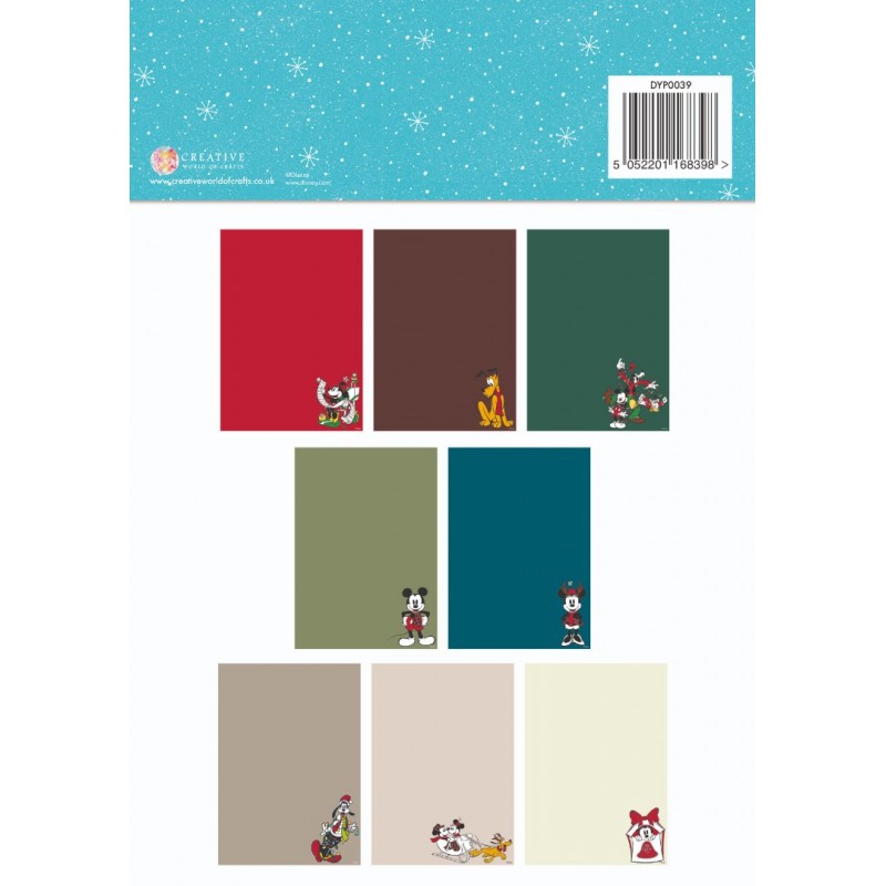 Mickey  and Minnie - Christmas Coloured Card A4 Pack