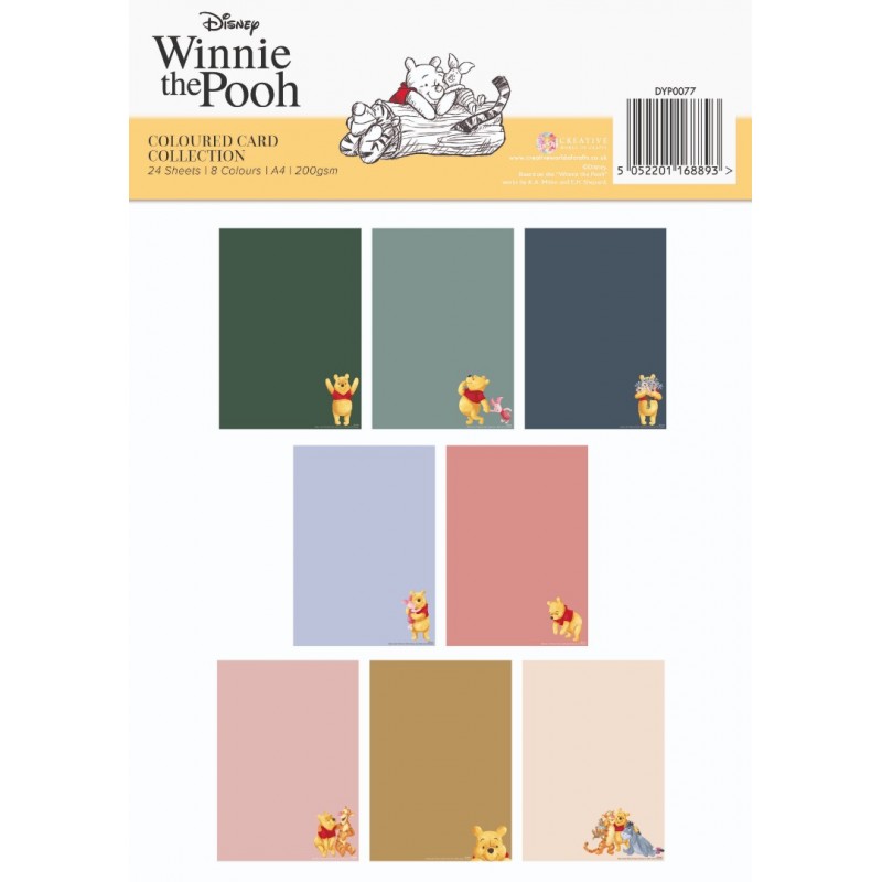 The Winnie the Pooh - Coloured Card A4 Pack
