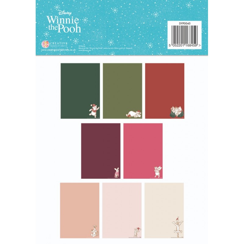 Winnie The Pooh - Christmas Coloured Card A4 Pack